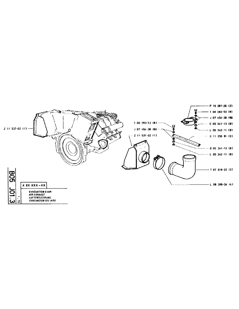 Схема запчастей Case RC200 - (021) - AIR EXHAUST 