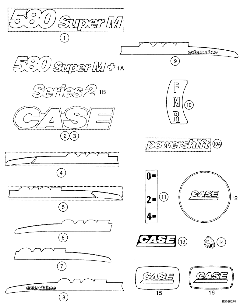 Схема запчастей Case 580SM - (09-72) - DECALS (09) - CHASSIS/ATTACHMENTS