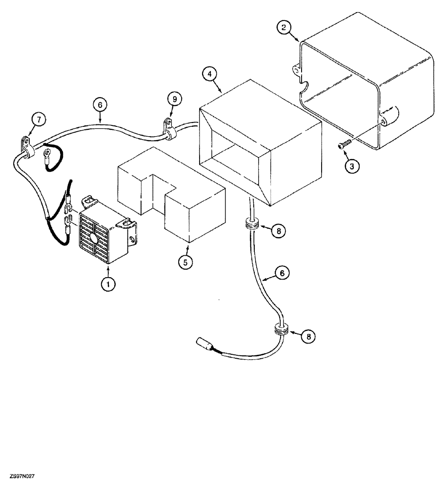 Схема запчастей Case 850G - (4-28) - BACKUP ALARM (06) - ELECTRICAL SYSTEMS