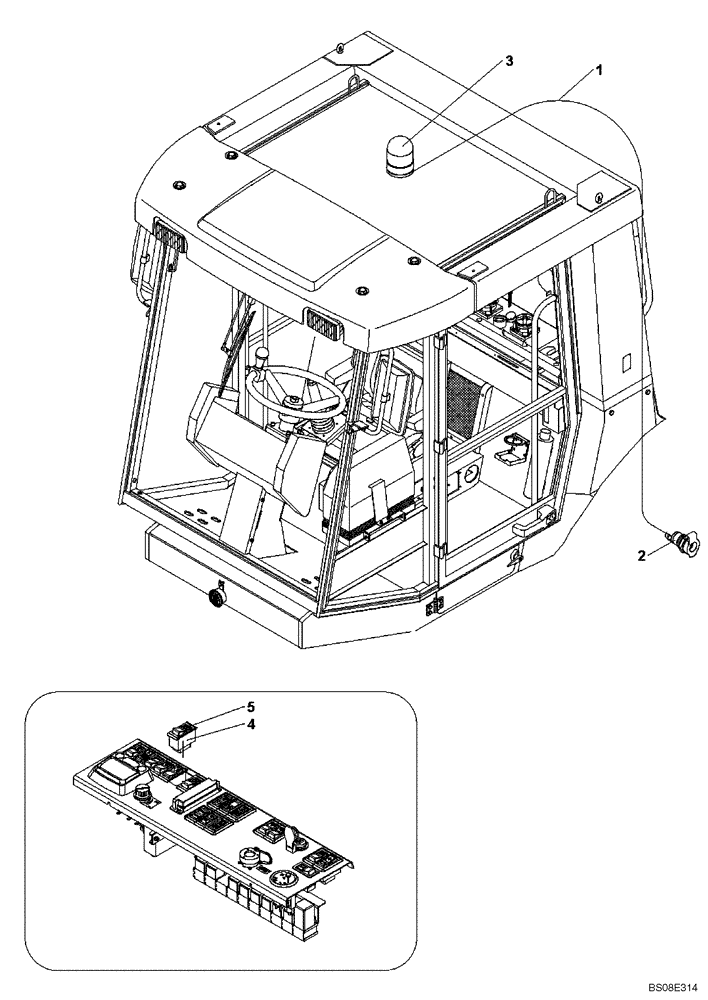 Схема запчастей Case SV210 - (04-12[01]) - BEACON, ROTATING (GROUP 413) (ND139619) DDDSV210NANTB2008 AND AFTER (04) - ELECTRICAL SYSTEMS