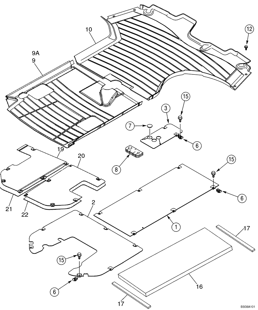 Схема запчастей Case 580M - (09-42) - PLATES, FLOOR - FLOORMATS (09) - CHASSIS/ATTACHMENTS