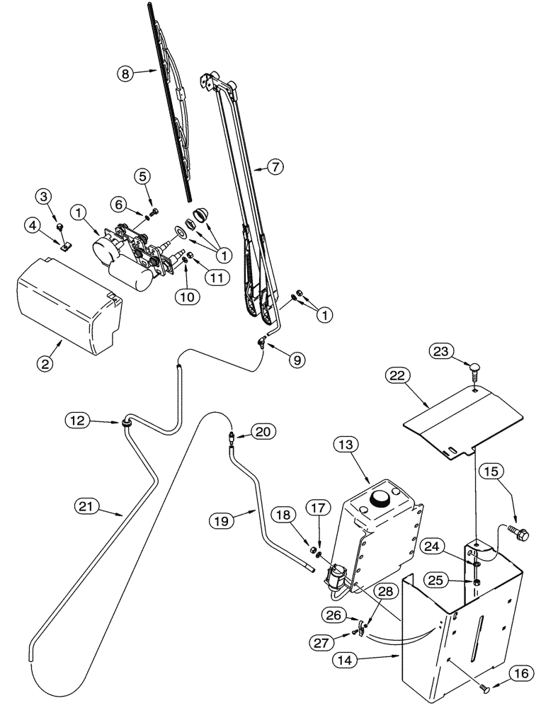 Схема запчастей Case 621C - (04-094) - CAB WIPER, FRONT (04) - ELECTRICAL SYSTEMS