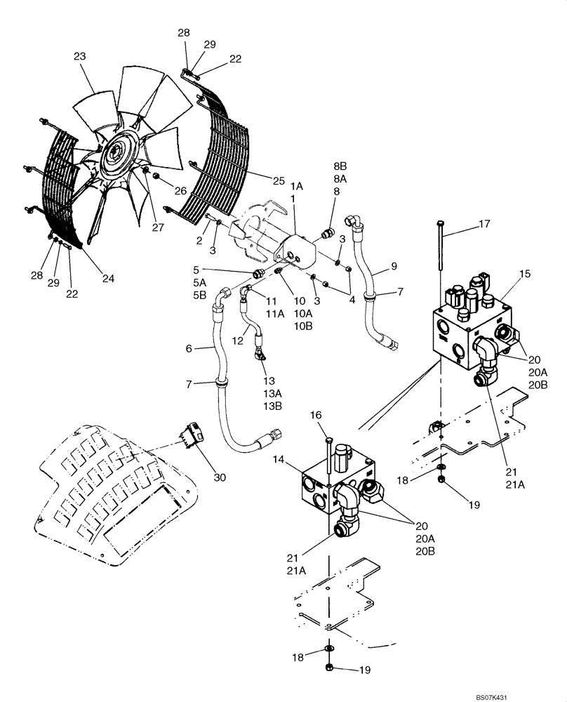 Схема запчастей Case 821E - (02-03) - FAN DRIVE (02) - ENGINE