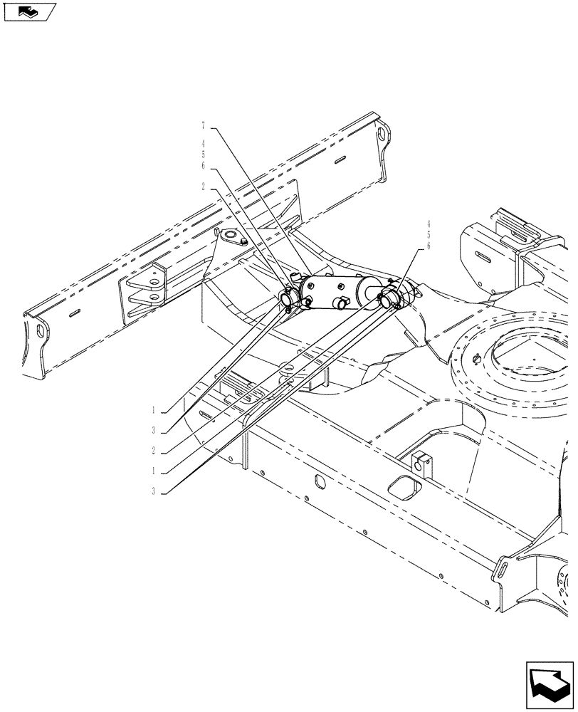 Схема запчастей Case CX55BMSR - (02-026[01]) - CYLINDER INSTALL (ANGLE DOZER) (35) - HYDRAULIC SYSTEMS