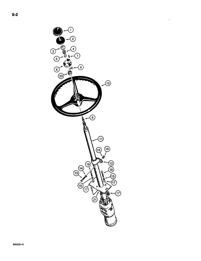 Схема запчастей Case W14C - (5-02) - STEERING CONTROL VALVE AND WHEEL (05) - STEERING