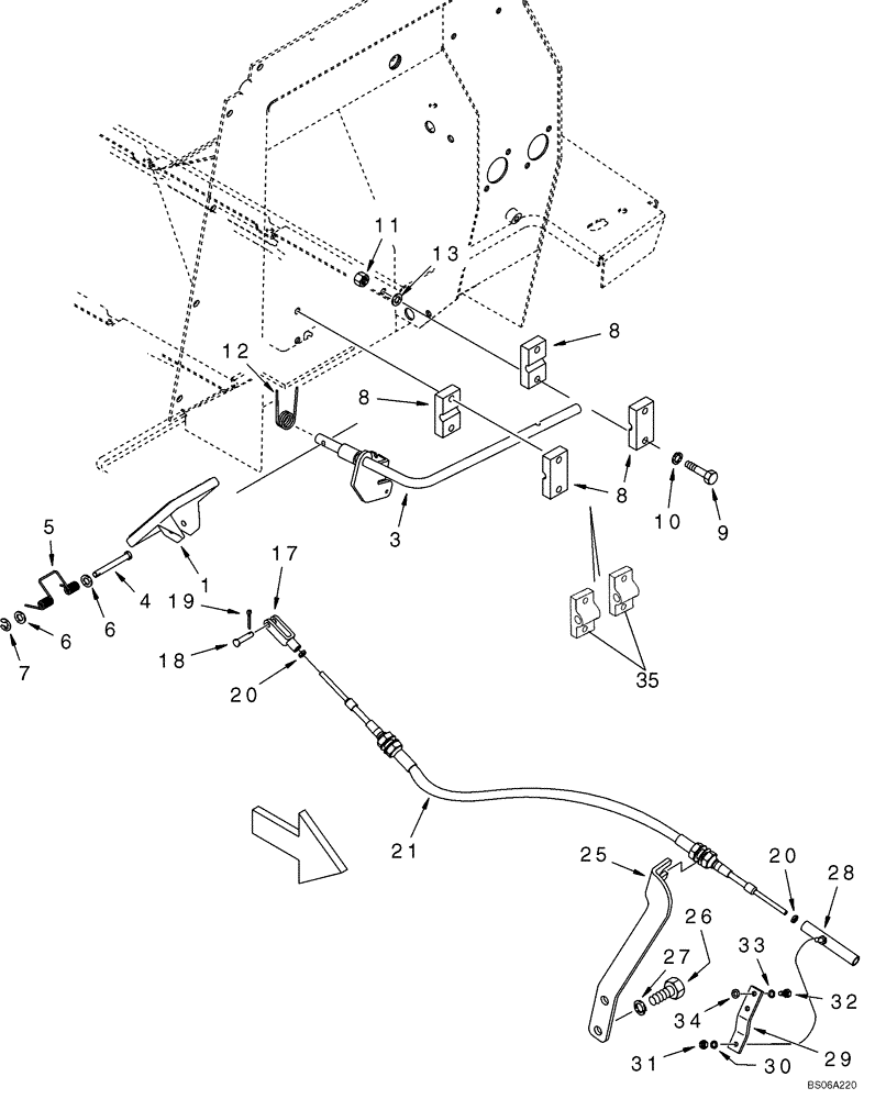 Схема запчастей Case 588G - (03-02) - CONTROLS - THROTTLE (03) - FUEL SYSTEM