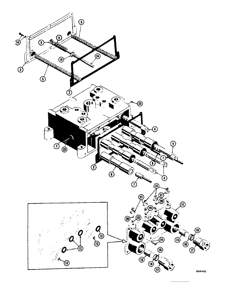 Схема запчастей Case 1000 - (282) - 74907 TRANSMISSION CONTROL VALVE (07) - HYDRAULIC SYSTEM