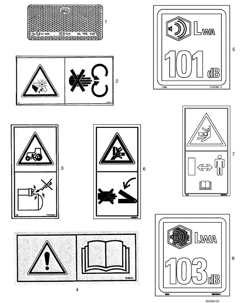 Схема запчастей Case 435 - (09-69) - DECALS (EUROPE) (09) - CHASSIS