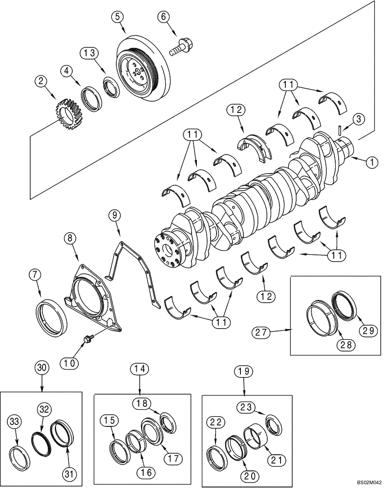 Схема запчастей Case 821C - (02-21) - CRANKSHAFT (02) - ENGINE