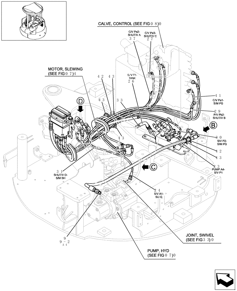 Схема запчастей Case CX27B - (160-18[1]) - CONTROL LINES (35) - HYDRAULIC SYSTEMS