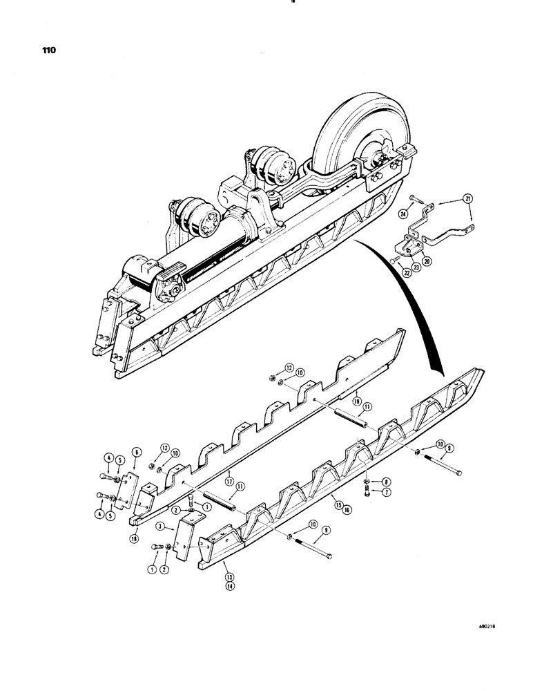 Схема запчастей Case 1150 - (110) - TRACK GUIDES (04) - UNDERCARRIAGE