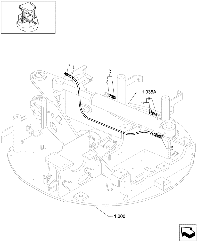 Схема запчастей Case CX31B - (1.035[02]) - HYD LINES CYLINDER SWING (35) - HYDRAULIC SYSTEMS