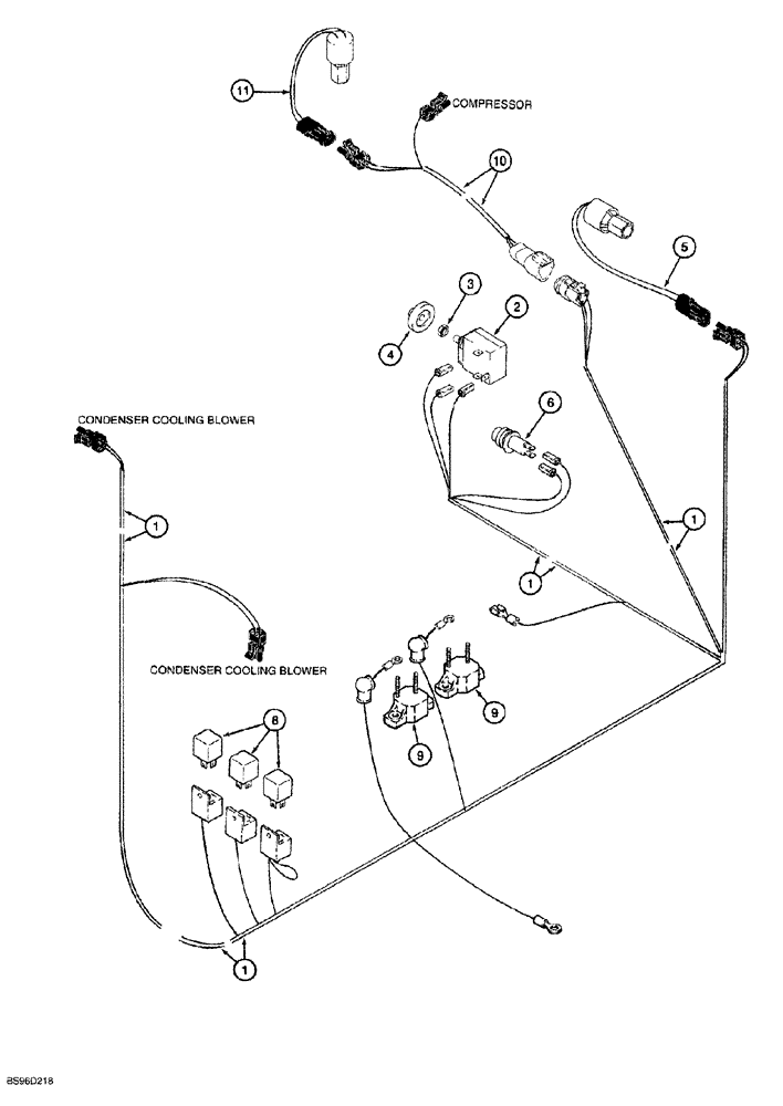 Схема запчастей Case 1150G - (4-026) - CAB AIR CONDITIONING HARNESS (06) - ELECTRICAL SYSTEMS