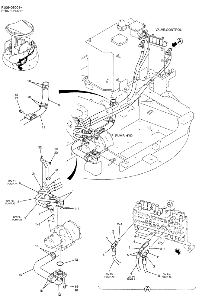 Схема запчастей Case CX50B - (01-026) - HYD LINES, PUMP (PY30H00005F1) (05) - SUPERSTRUCTURE