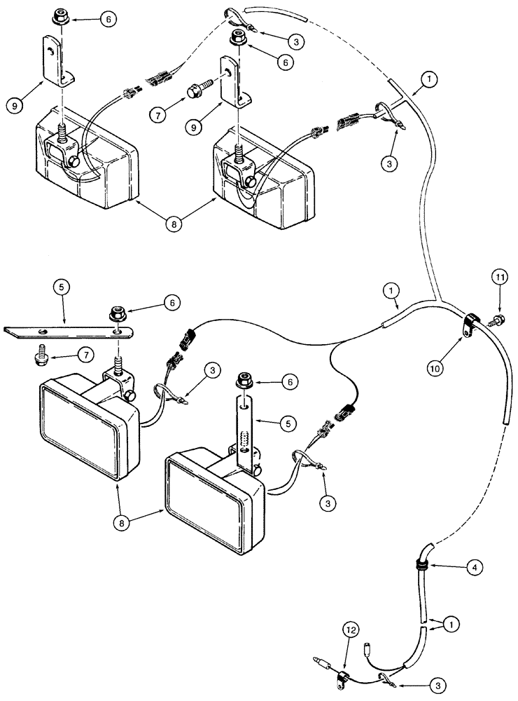 Схема запчастей Case 650H - (04-14) - HARNESS LAMP (04) - ELECTRICAL SYSTEMS