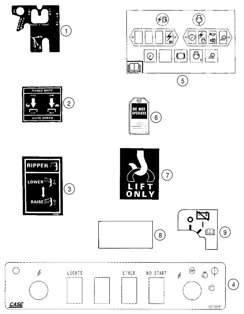 Схема запчастей Case 850H - (09-38) - DECALS, CONTROLS (09) - CHASSIS