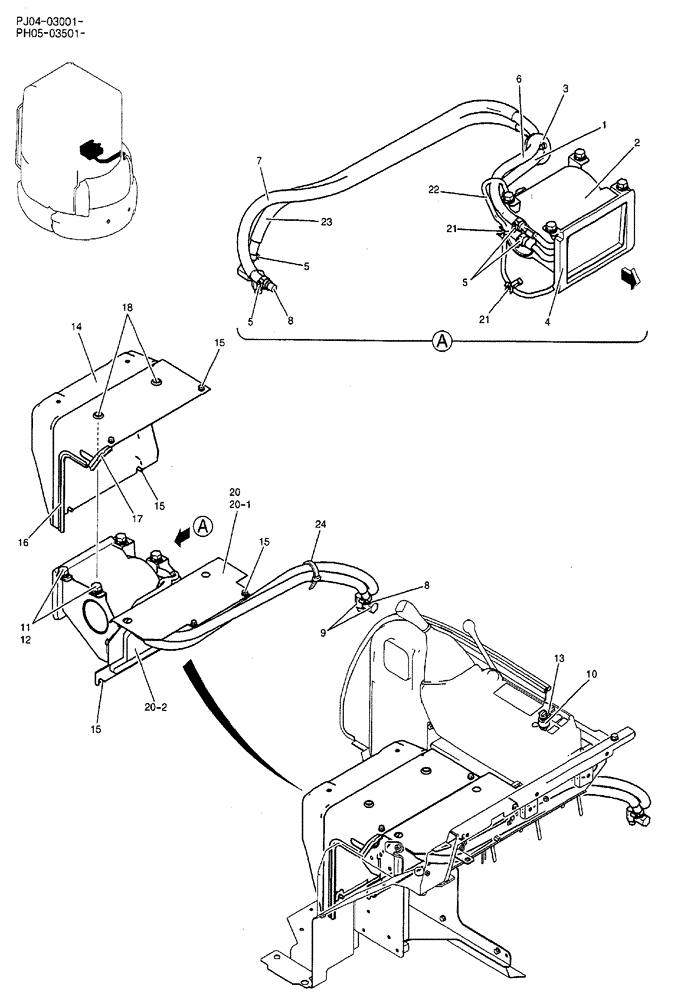 Схема запчастей Case CX50B - (02-092) - HEATER ASSEMBLY (WITH HEATER) (05) - SUPERSTRUCTURE