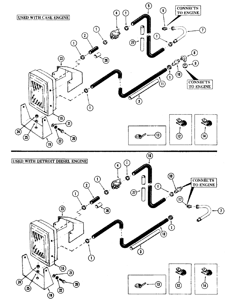 Схема запчастей Case 35 - (236) - HEATER AND HOSES (50) - CAB CLIMATE CONTROL