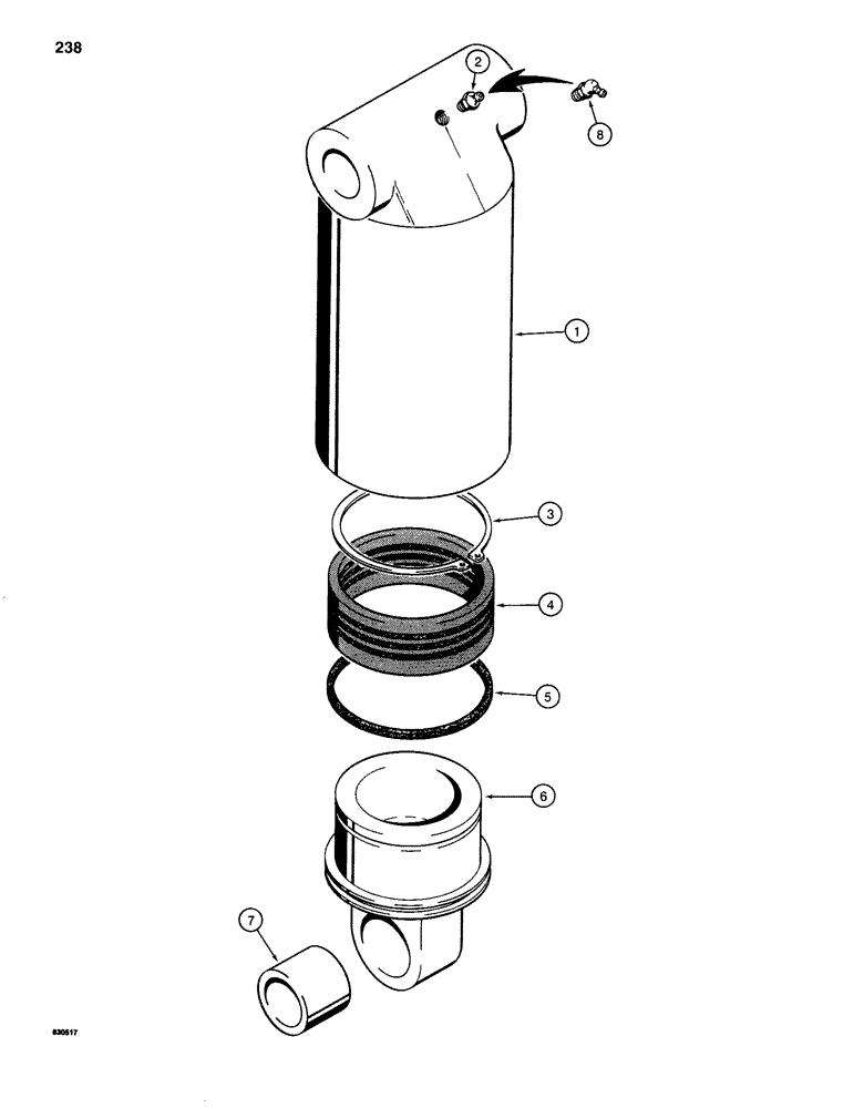 Схема запчастей Case 1280 - (238) - LEVELER CYLINDER (07) - HYDRAULIC SYSTEM