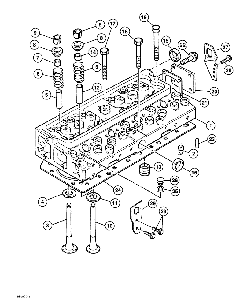 Схема запчастей Case 689G - (02-20) - CYLINDER HEAD (02) - ENGINE