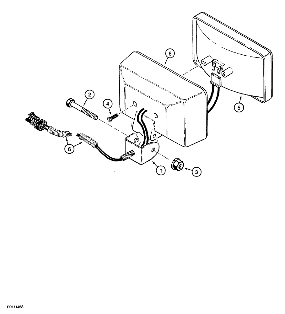 Схема запчастей Case 850G - (4-20) - LAMP ASSEMBLY - FRONT AND REAR FLOOD (06) - ELECTRICAL SYSTEMS