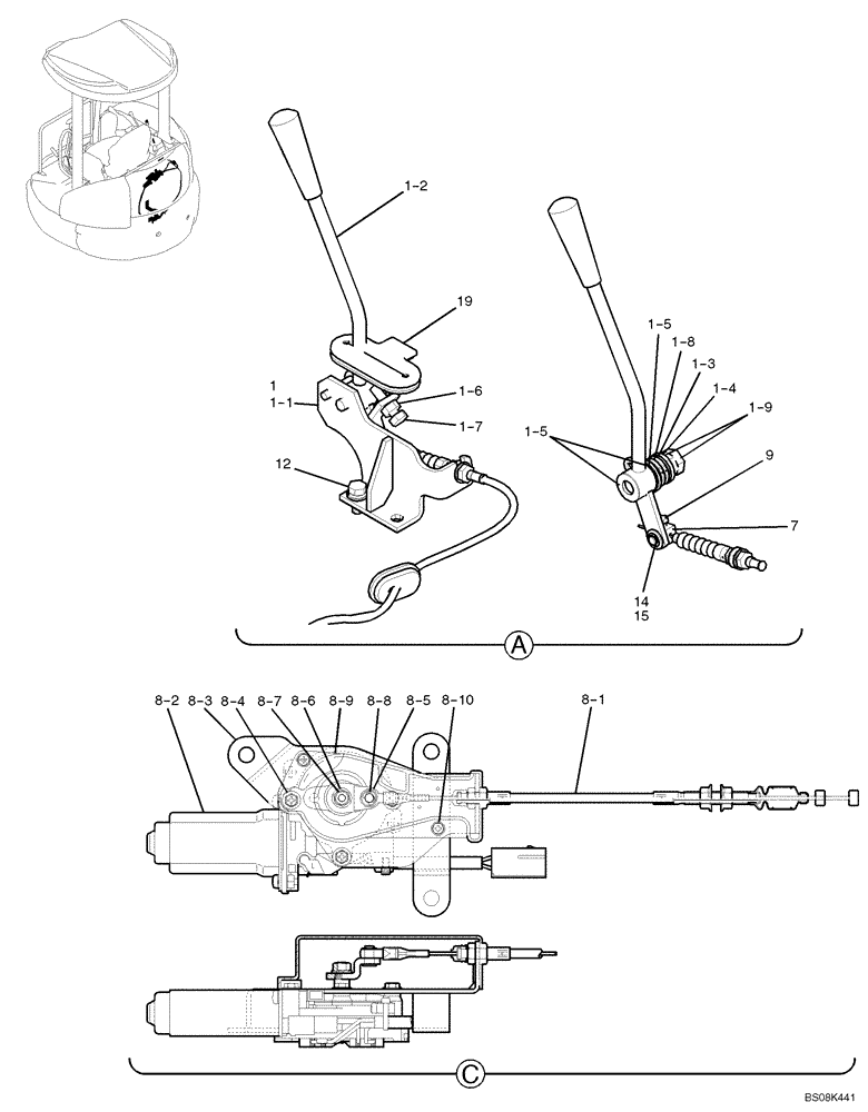 Схема запчастей Case CX27B BTW - (01-017) - CONTROL ASSY, ENGINE (WITH DECEL) 2 OF 2 (PM11M00008F1) (10) - ENGINE