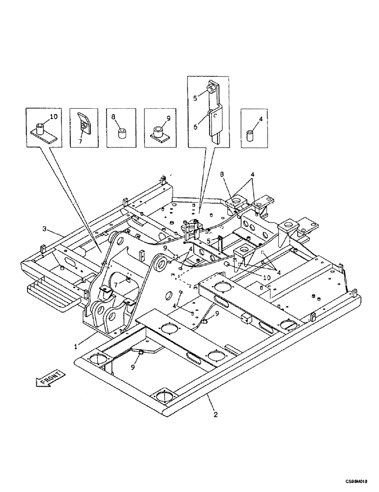 Схема запчастей Case 9007B - (9-04) - UPPERSTRUCTURE CHASSIS (09) - CHASSIS