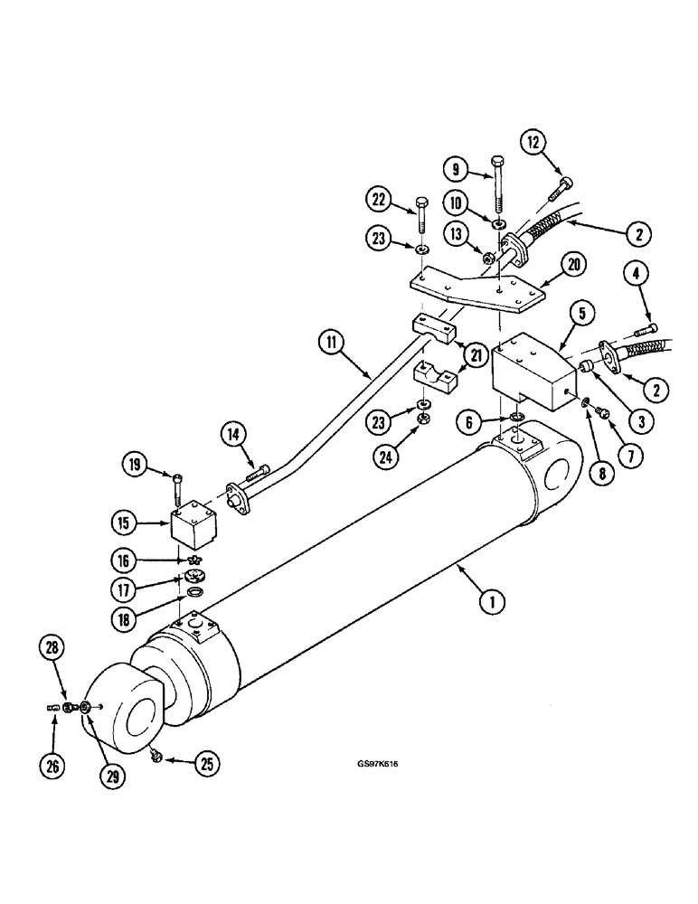 Схема запчастей Case 220B - (8-110) - TOOL CYLINDER CIRCUIT, TUBE, FITTINGS AND CLAMPS, P.I.N. 74441 THRU 74597, P.I.N. 03201 AND AFTER (08) - HYDRAULICS