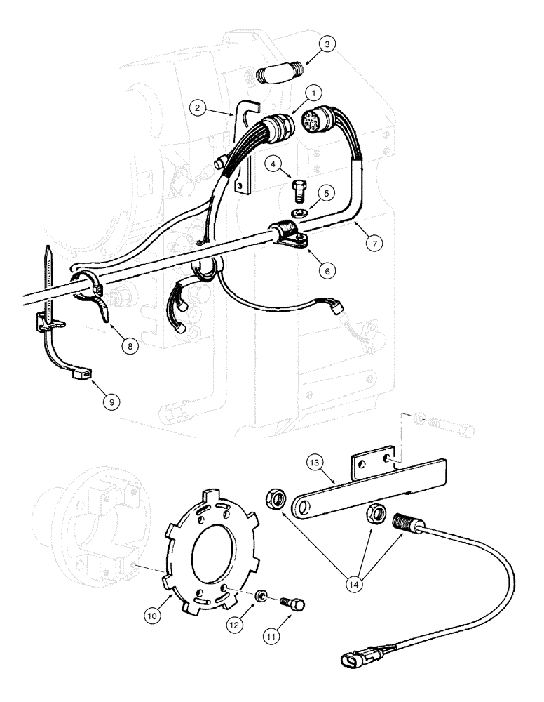 Схема запчастей Case 885 - (04-24[01]) - ELECTRICAL SYSTEM - TRANSMISSION (04) - ELECTRICAL SYSTEMS