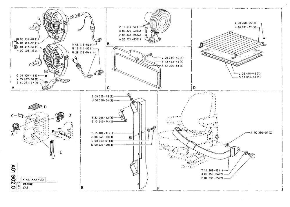 Схема запчастей Case 75C - (A01 G02.0) - CAB (05) - UPPERSTRUCTURE CHASSIS