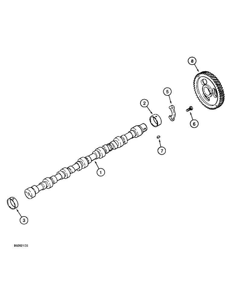 Схема запчастей Case 9030B - (2-52) - CAMSHAFT, 6T-590 ENGINE, PRIOR TO P.I.N. DAC03#2001 (02) - ENGINE