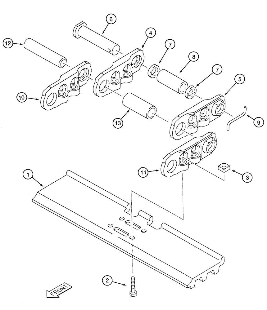 Схема запчастей Case 9020 - (5-04) - TRACK CHAIN AND SHOES (11) - TRACKS/STEERING