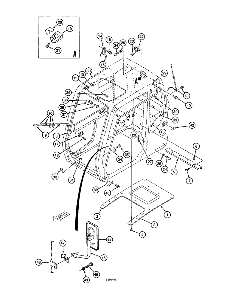 Схема запчастей Case 9060B - (9-044) - CAB MISCELLANEOUS PARTS (09) - CHASSIS