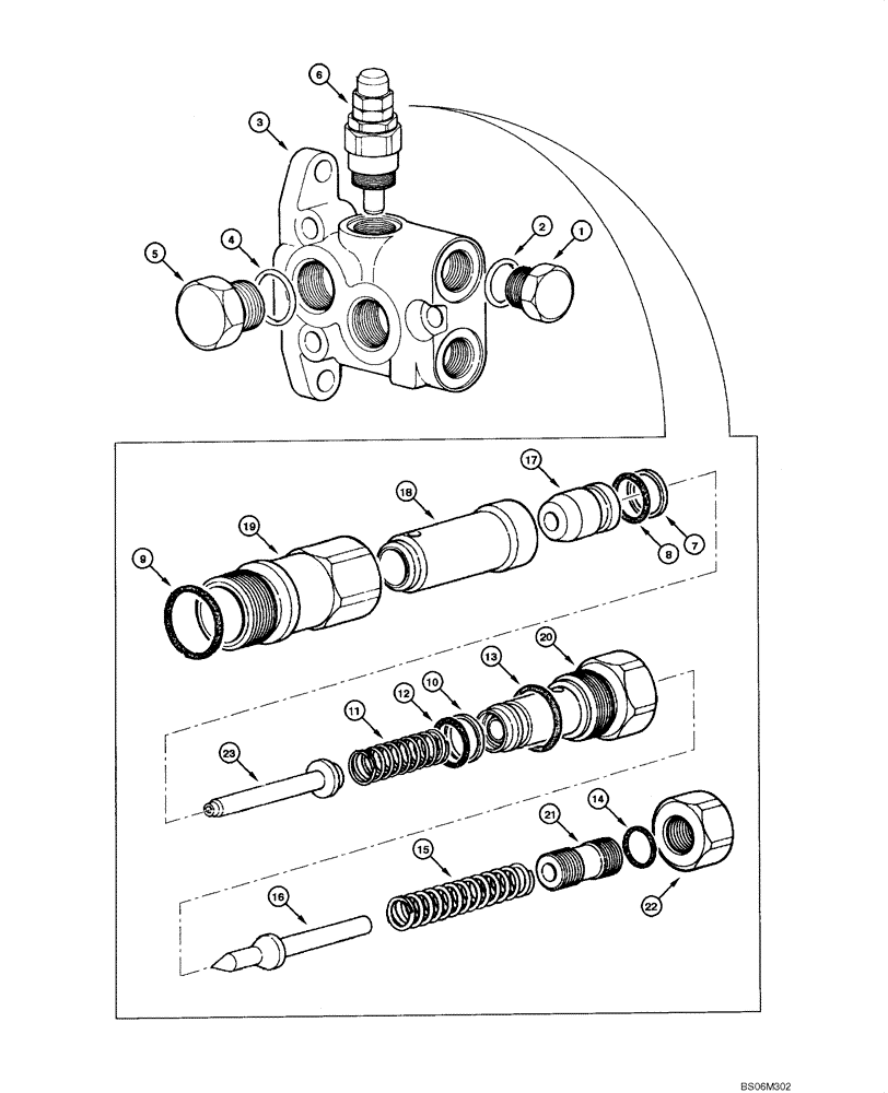 Схема запчастей Case 845 - (08.40[00]) - DISTRIBUITOR - INPUT VALVE (08) - HYDRAULICS