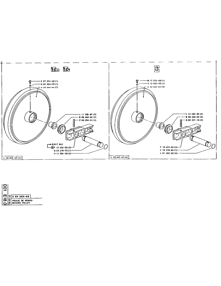 Схема запчастей Case 160CKS - (096) - RETURN PULLEY (04) - UNDERCARRIAGE