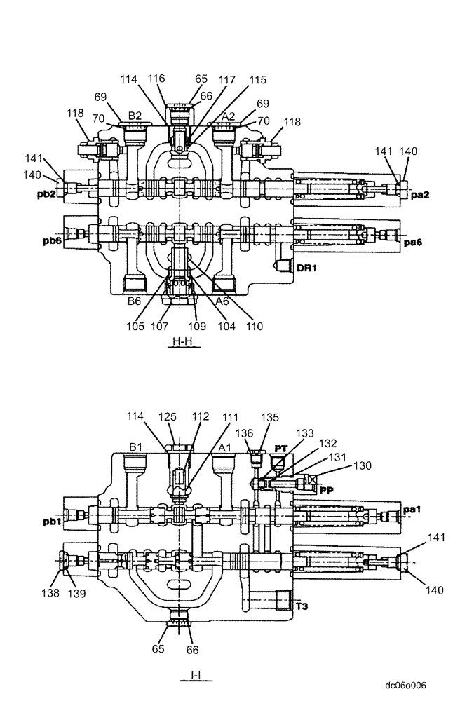 Схема запчастей Case CX80 - (08-74) - CONTROL VALVE (KAJ5076) 6 OF 8 (08) - HYDRAULICS