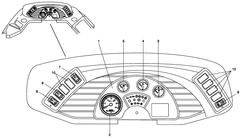 Схема запчастей Case 335 - (67A00001450[001]) - ELECTRICAL EQUIPMENT - INSTRUMENTS PANEL (55) - ELECTRICAL SYSTEMS