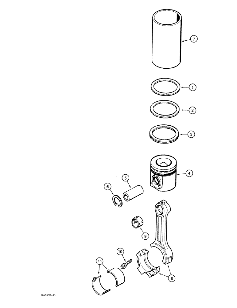 Схема запчастей Case 9030 - (2-42) - PISTONS & CNNCT ROD,6T-590 ENG (02) - ENGINE