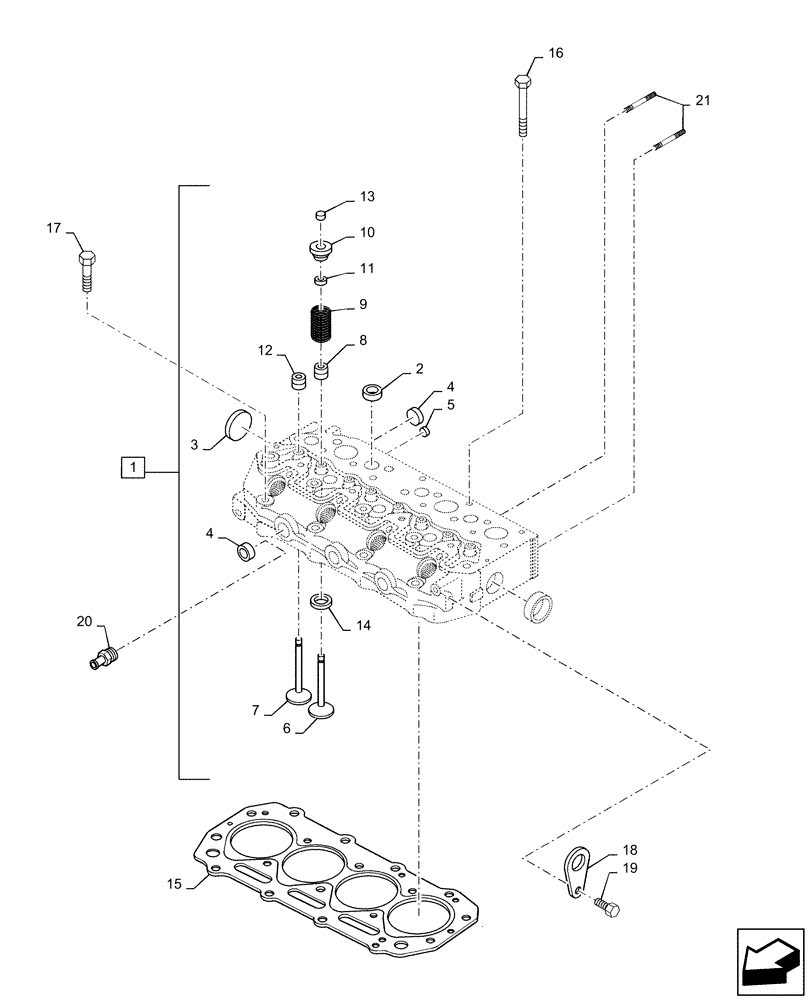 Схема запчастей Case SR150 - (10.101.AB) - CYLINDER HEAD (10) - ENGINE