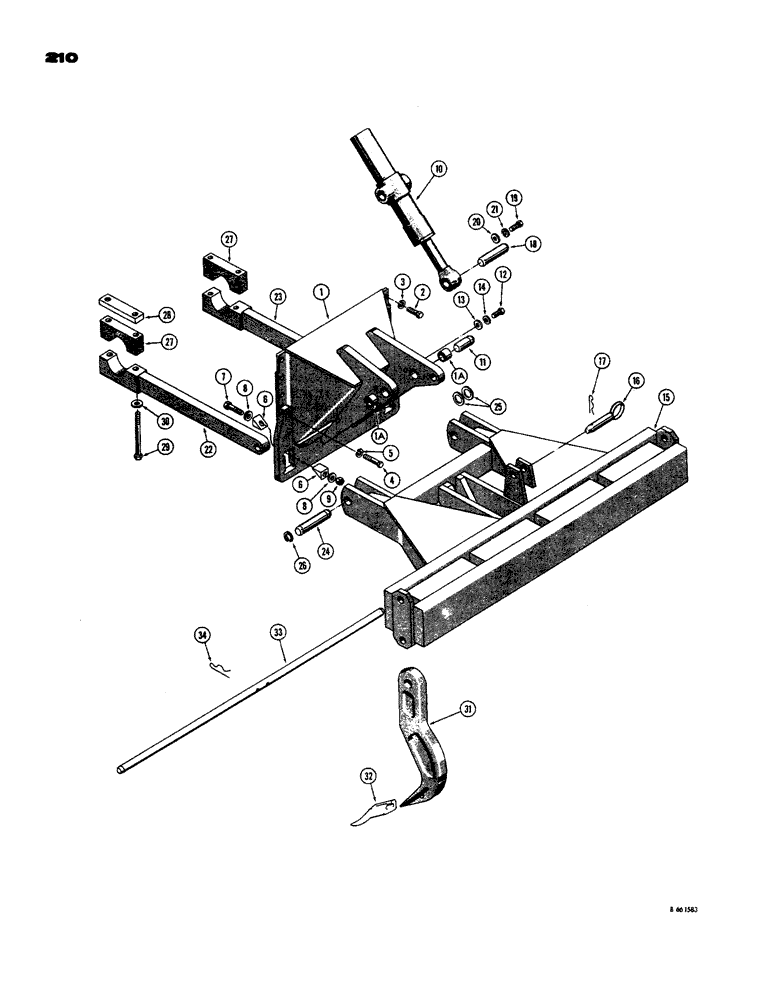 Схема запчастей Case 450 - (210) - RIPPER (05) - UPPERSTRUCTURE CHASSIS