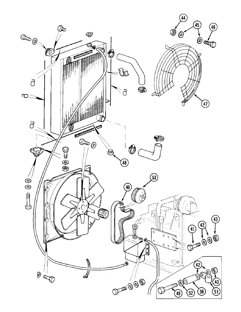 Схема запчастей Case 688 - (2-14) - RADIATOR, OIL COOLER, HOSES AND COOLANT RECOVERY, P.I.N. FROM 11601 TO XXXXX, CONTD (02) - ENGINE