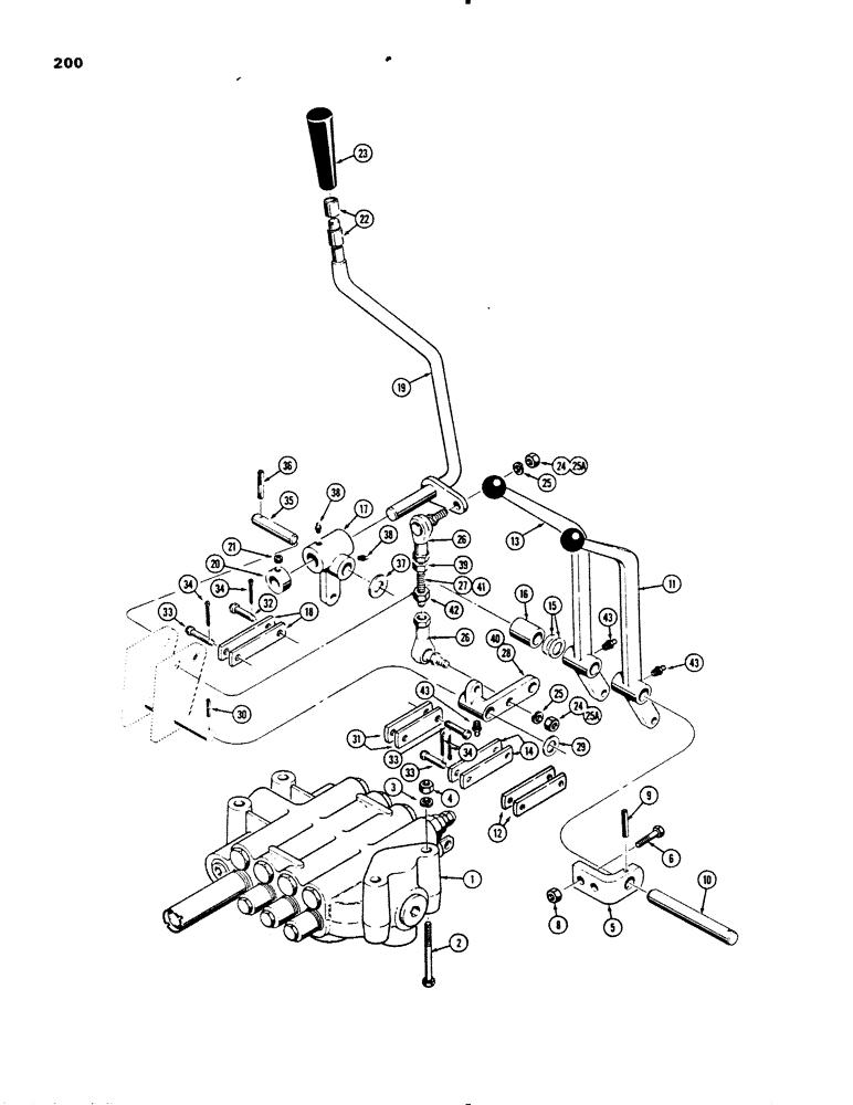 Схема запчастей Case 450B - (200) - FOUR SPOOL CONTROL VALVE & CONTROL LEVERS, ALL CONTROL VALVES HAVE PART NO. ON IDENTIFICATION PLATE (07) - HYDRAULIC SYSTEM