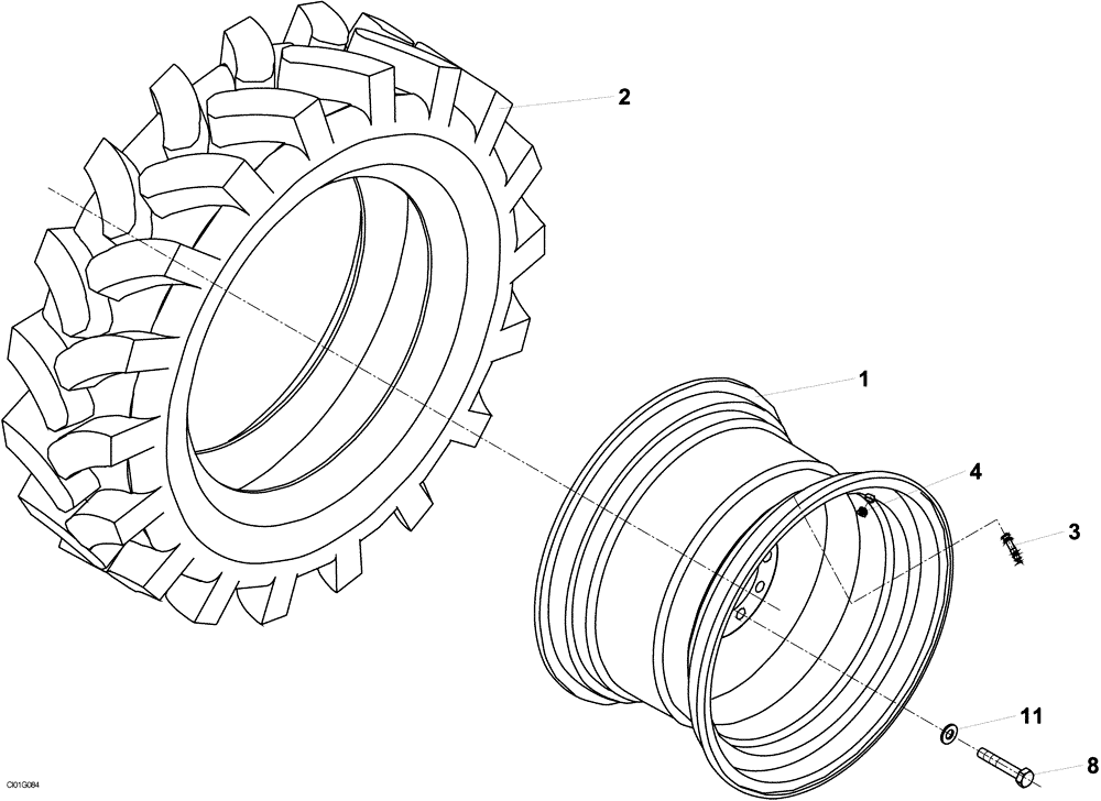 Схема запчастей Case SV210 - (07-005-00[01]) - REAR WHEELS (06) - POWER TRAIN