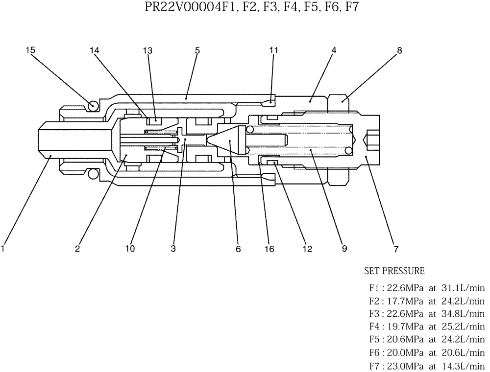 Схема запчастей Case CX27B - (07-017) - VALVE ASSY, RELIEF P/N PR22V00004F1 ~ F7 (35) - HYDRAULIC SYSTEMS