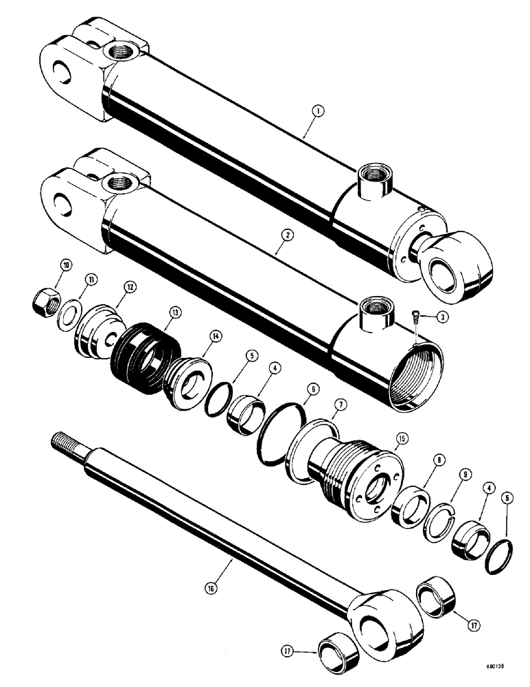 Схема запчастей Case 23 - (058) - D28279 BACKHOE STABILIZER CYLINDER 