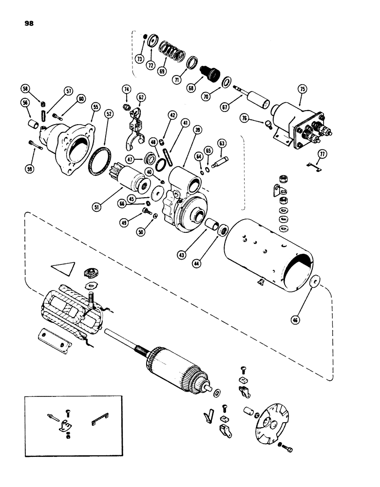 Схема запчастей Case 850B - (098) - R46156 STARTER (06) - ELECTRICAL SYSTEMS