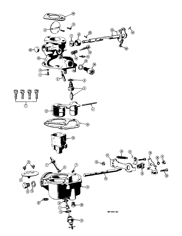 Схема запчастей Case 420B - (022) - G45162 CARBURETOR 