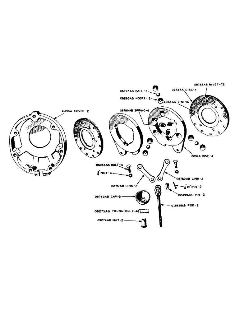 Схема запчастей Case 425 - (097) - DIFFERENTIAL BRAKE (33) - BRAKES & CONTROLS