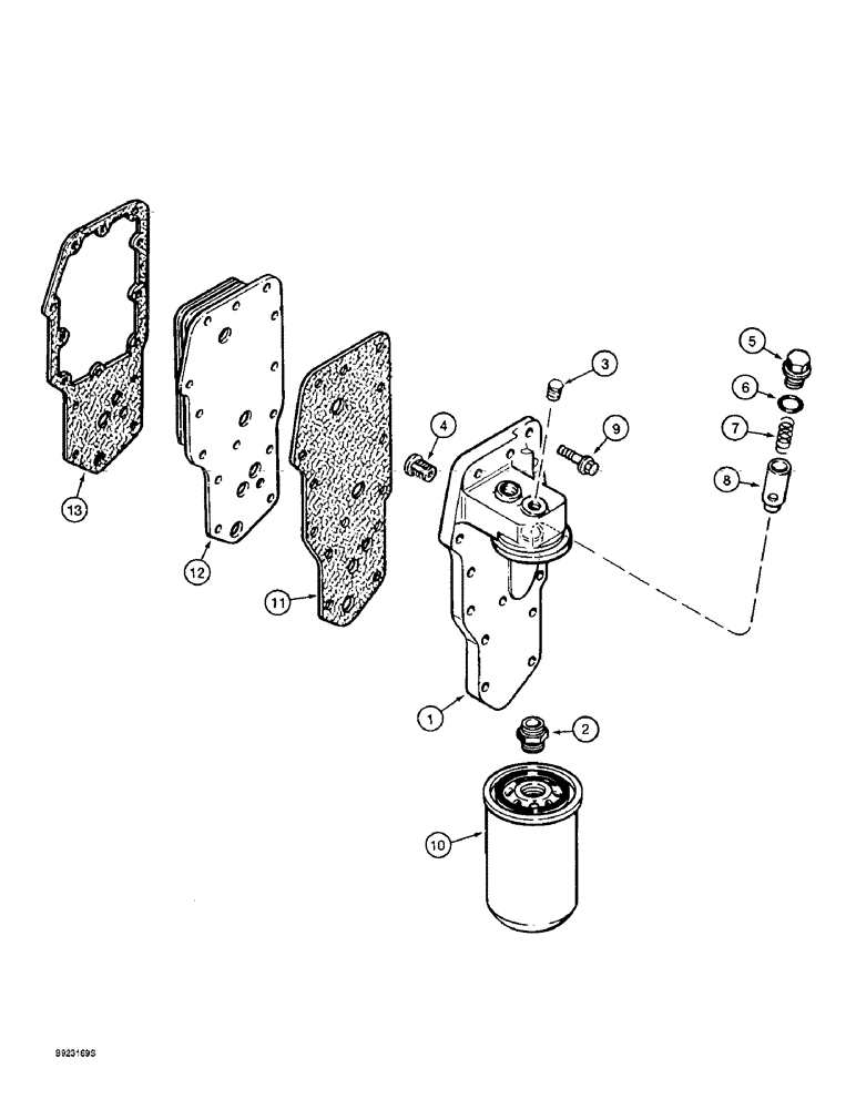 Схема запчастей Case 9010B - (2-052) - OIL FILTER AND COOLER, 4TA-390 EMISSIONS CERTIFIED ENGINE, *P.I.N. DAC01#2001 AND AFTER (02) - ENGINE