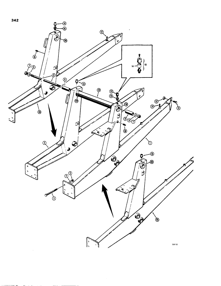 Схема запчастей Case 35 - (342) - LOADER SUBFRAME AND RELATED PARTS 